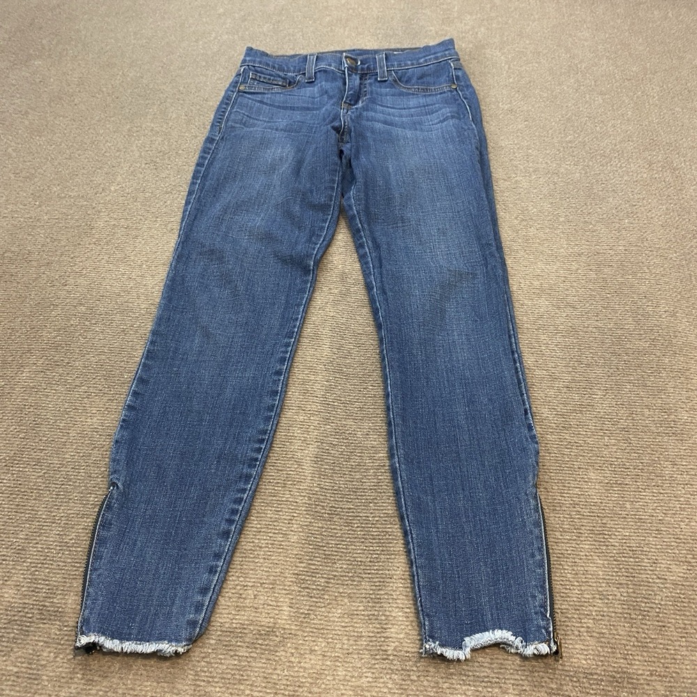 Pistola Jeans Womens 26 Medium Wash Distressed Ankle Zip Hem Stretch Pants